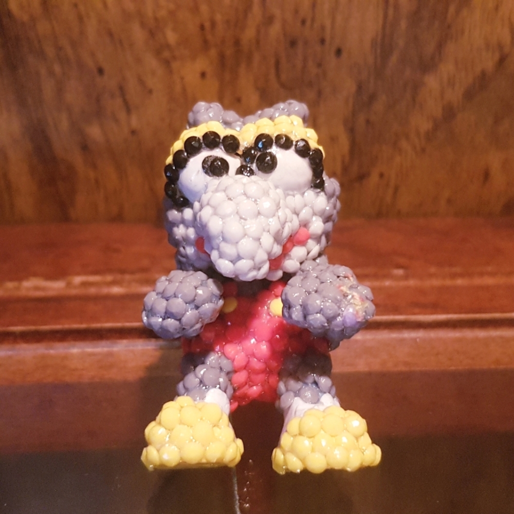1986 Muppet Babies Gonzo Figure Beaded Upcycled Hand Crafted McDonald's Toy